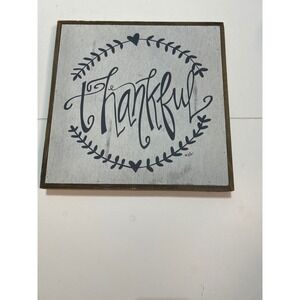 Thankful Wood Sign Farmhouse Wall Decor Rustic Home‎ Accent Thanksgiving